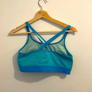 Champion strappy back blue sports bra